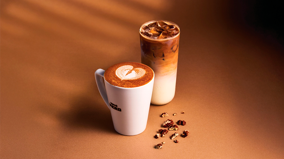 Caffe Nero Pecan Latte, hot and iced